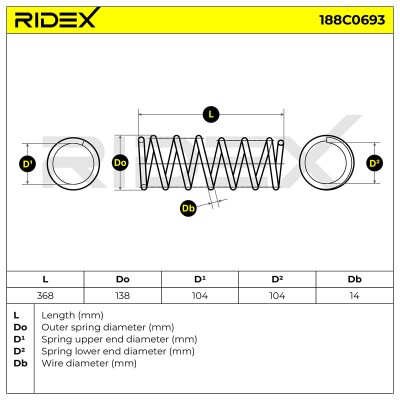 Fahrwerksfeder RIDEX 188C0693 188C0693 - foto 5