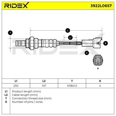 Lambdasonde RIDEX 3922L0657 3922L0657 - foto 10