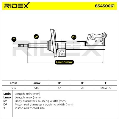 Stoßdämpfer RIDEX 854S0061 854S0061 - foto 9