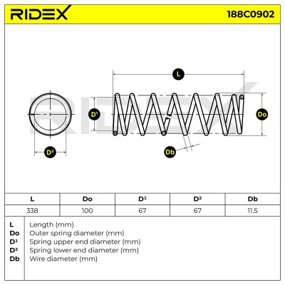 Fahrwerksfeder RIDEX 188C0902 188C0902 - foto 4