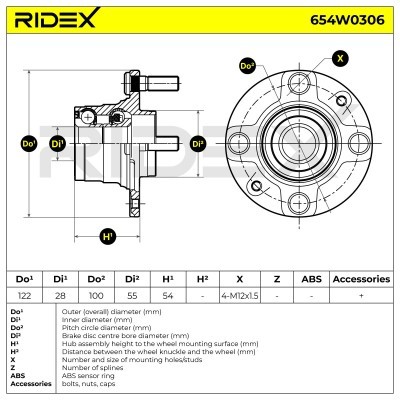 Radlager RIDEX 654W0306 654W0306 - foto 6