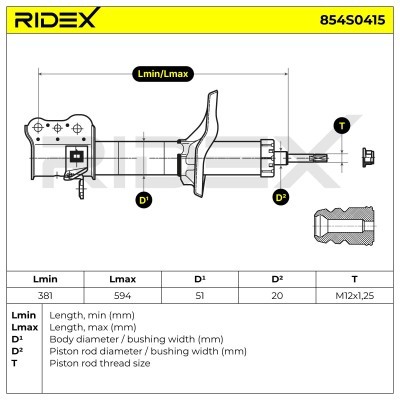 Stoßdämpfer RIDEX 854S0415 854S0415 - foto 6