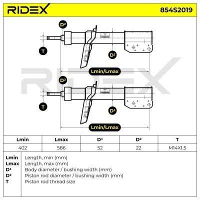 Stoßdämpfer RIDEX 854S2019 854S2019 - foto 6