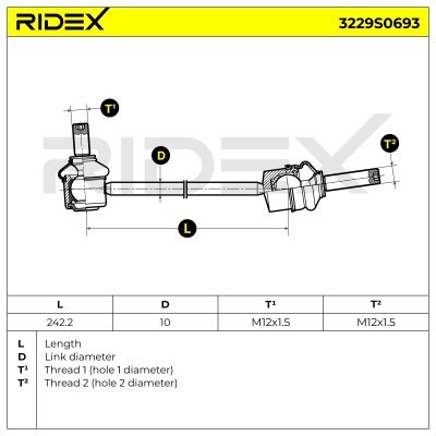 Stabilisator Stange RIDEX 3229S0693 3229S0693 - foto 6