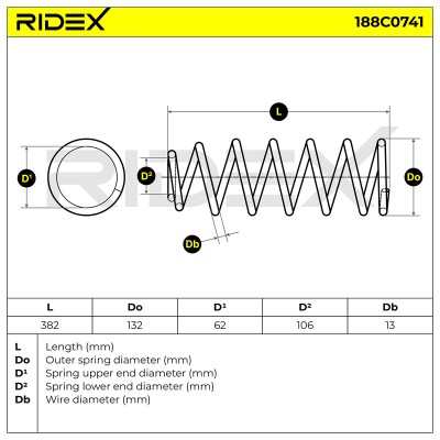 Fahrwerksfeder RIDEX 188C0741 188C0741 - foto 5