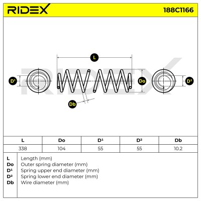Fahrwerksfeder RIDEX 188C1166 188C1166 - foto 5