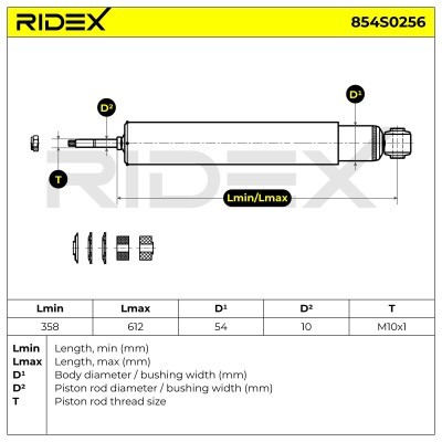 Stoßdämpfer RIDEX 854S0256 854S0256 - foto 8
