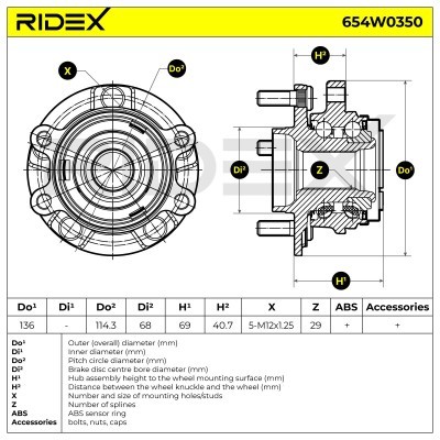 Radlager RIDEX 654W0350 654W0350 - foto 5