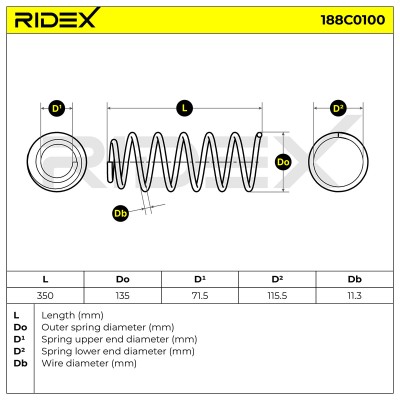 Fahrwerksfeder RIDEX 188C0100 188C0100 - foto 6