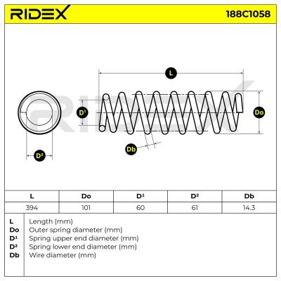 Fahrwerksfeder RIDEX 188C1058 188C1058 - foto 5