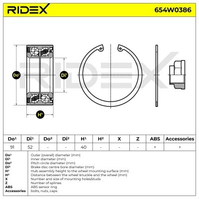 Radlager RIDEX 654W0386 654W0386 - foto 4