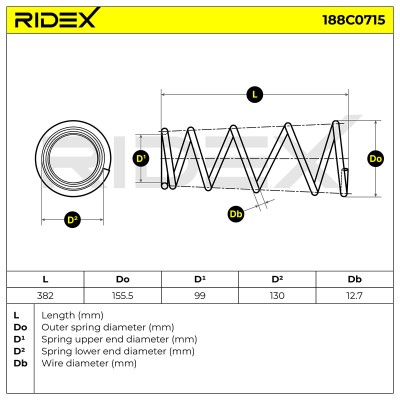 Fahrwerksfeder RIDEX 188C0715 188C0715 - foto 4