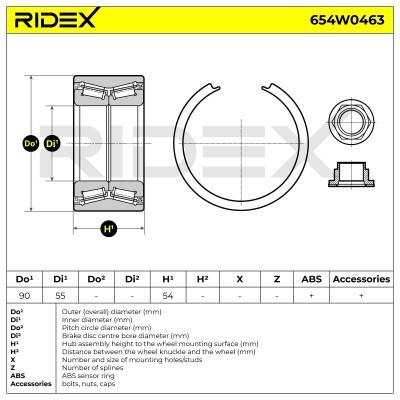 Radlager RIDEX 654W0463 654W0463 - foto 3