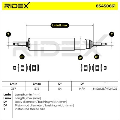 Stoßdämpfer RIDEX 854S0661 854S0661 - foto 8