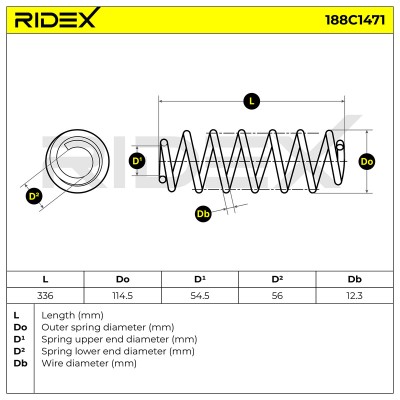 Fahrwerksfeder RIDEX 188C1471 188C1471 - foto 4