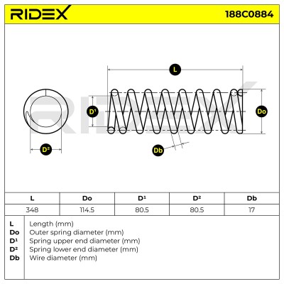 Fahrwerksfeder RIDEX 188C0884 188C0884 - foto 5