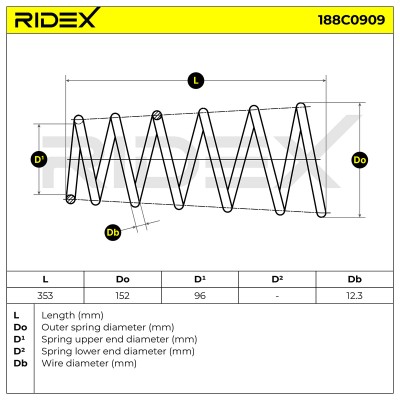 Fahrwerksfeder RIDEX 188C0909 188C0909 - foto 5