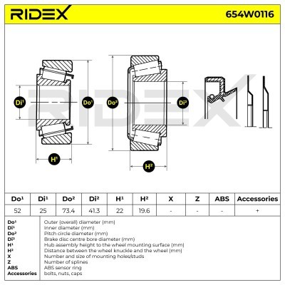 Radlager RIDEX 654W0116 654W0116 - foto 6