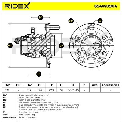 Radlager RIDEX 654W0904 654W0904 - foto 5