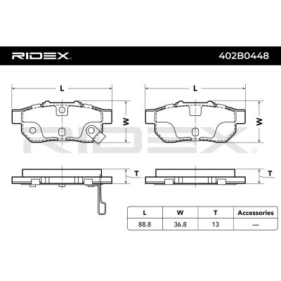 Bremsbeläge Satz RIDEX 402B0448 402B0448 - foto 3