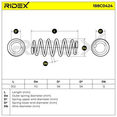 Fahrwerksfeder RIDEX 188C0424 188C0424 - foto 5