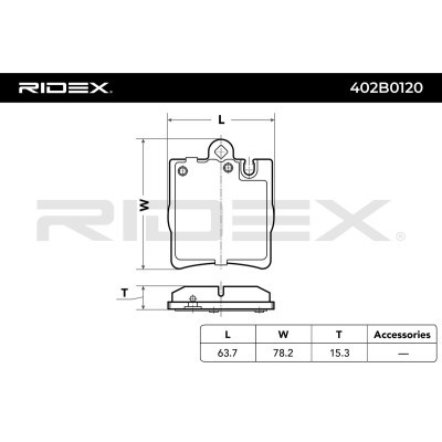 Bremsbeläge Satz RIDEX 402B0120 402B0120 - foto 3
