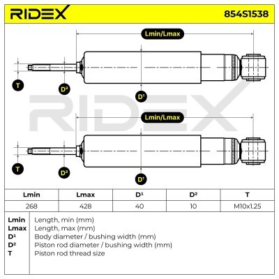 Stoßdämpfer RIDEX 854S1538 854S1538 - foto 5