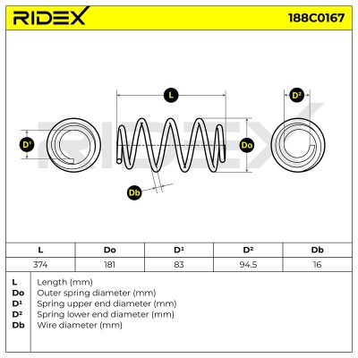Fahrwerksfeder RIDEX 188C0167 188C0167 - foto 5