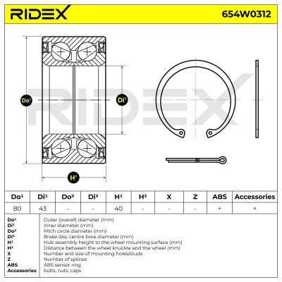 Radlager RIDEX 654W0312 654W0312 - foto 3