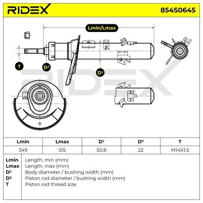 Stoßdämpfer RIDEX 854S0645 854S0645 - foto 9