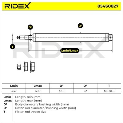 Stoßdämpfer RIDEX 854S0827 854S0827 - foto 7