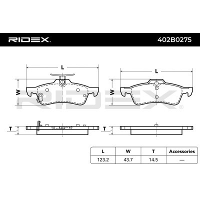 Bremsbeläge Satz RIDEX 402B0275 402B0275 - foto 6