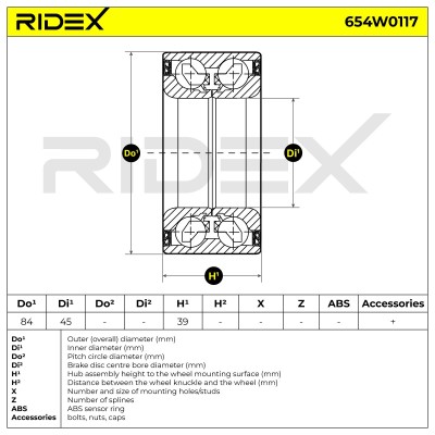 Radlager RIDEX 654W0117 654W0117 - foto 4