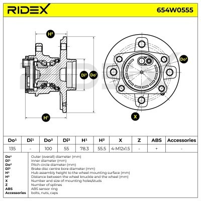 Radlager RIDEX 654W0555 654W0555 - foto 5