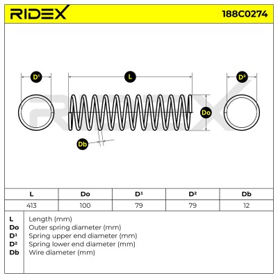 Fahrwerksfeder RIDEX 188C0274 188C0274 - foto 5