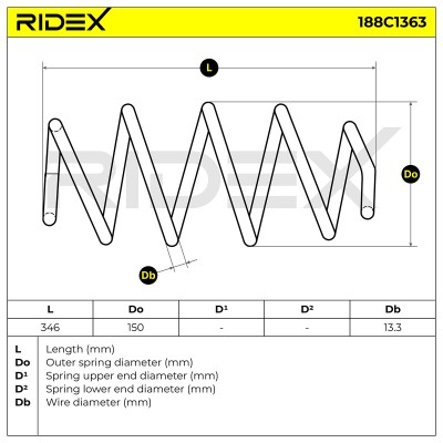 Fahrwerksfeder RIDEX 188C1363 188C1363 - foto 5