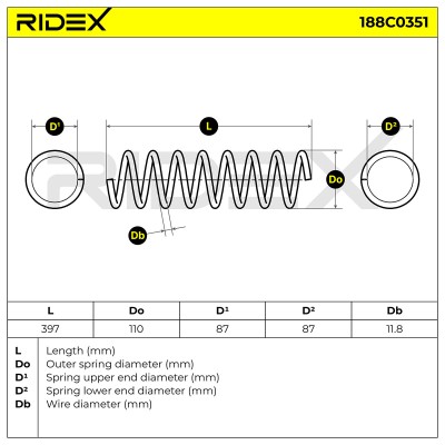 Fahrwerksfeder RIDEX 188C0351 188C0351 - foto 7