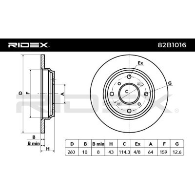 Bremsscheibe RIDEX 82B1016 82B1016 - foto 3