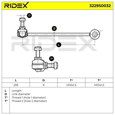 Stabilisator Stange RIDEX 3229S0032 3229S0032 - foto 10