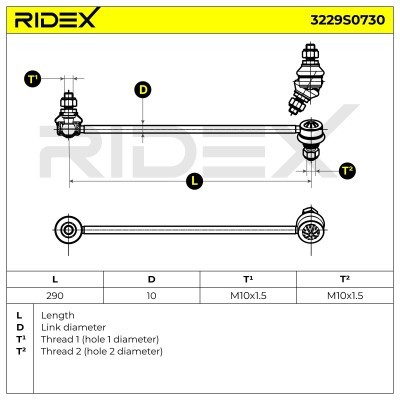 Stabilisator Stange RIDEX 3229S0730 3229S0730 - foto 6