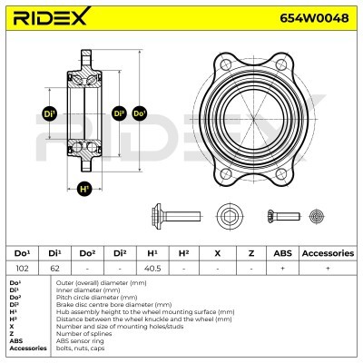 Radlager RIDEX 654W0048 654W0048 - foto 5