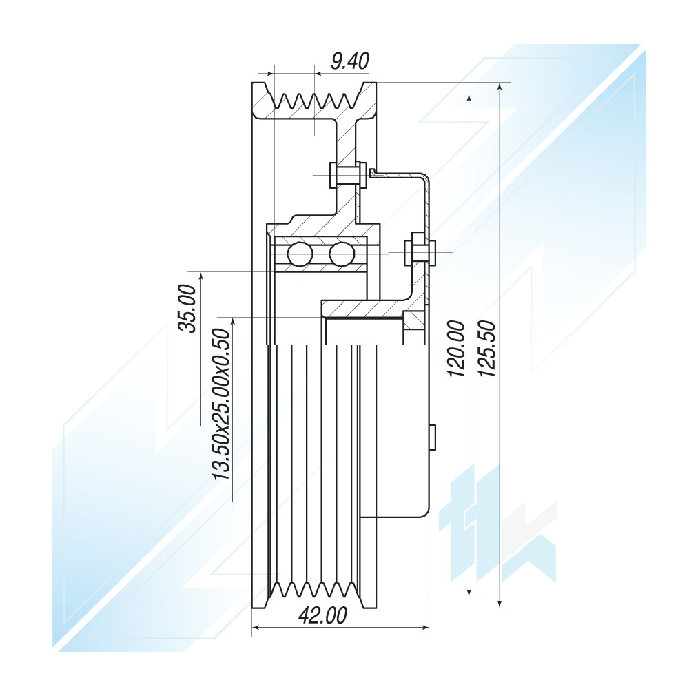 Klimakompressor Kupplung DENSO 7SEU16C 6PK (PV6) Ø125/Ø120 Jaguar 110D7E6602 - foto 5