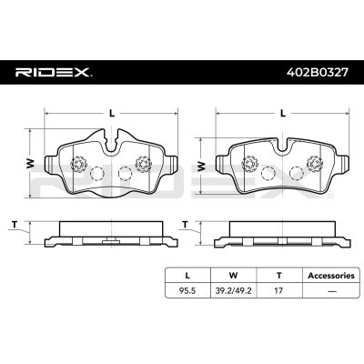 Bremsbeläge Satz RIDEX 402B0327 402B0327 - foto 3