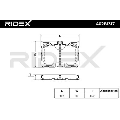 Bremsbeläge Satz RIDEX 402B1317 402B1317 - foto 6