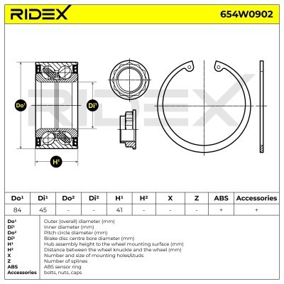 Radlager RIDEX 654W0902 654W0902 - foto 6