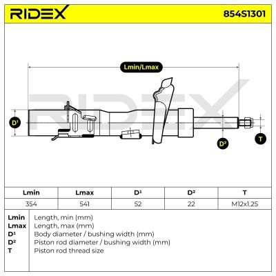 Stoßdämpfer RIDEX 854S1301 854S1301 - foto 6