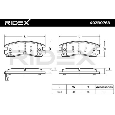 Bremsbeläge Satz RIDEX 402B0768 402B0768 - foto 6