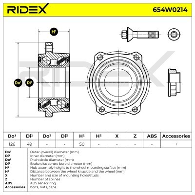 Radlager RIDEX 654W0214 654W0214 - foto 5