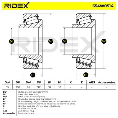 Radlager RIDEX 654W0514 654W0514 - foto 4