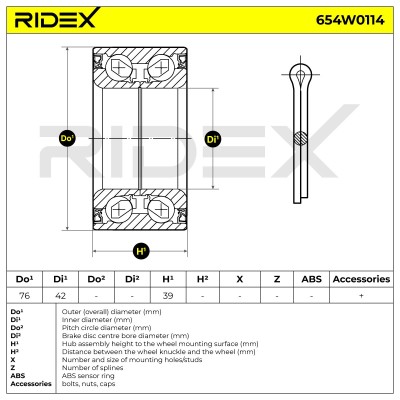 Radlager RIDEX 654W0114 654W0114 - foto 4